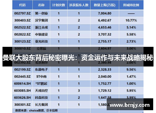 曼联大股东背后秘密曝光：资金运作与未来战略揭秘